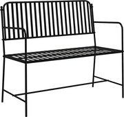 vidaXL Bancă de grădină Negru 103,5 x 51,5 x 90 cm Oțel