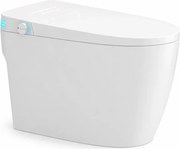 Smart WC R02 – Vas de Toaletă Inteligent cu rezervor integrat, deschidere automată, spălare cu apă caldă, uscare, senzor de picior, capac cu încălzire, afișaj LED, evacuare P-Trap, Alb