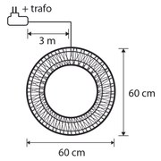 Lumină suspendată de Crăciun Coroniță argintie 60cm incl. LED IP44 - Nawa