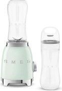 Blender Smeg PBF01PGEU, 300 W, 2 x 600 ml, 20 000–24 000 rpm, Baza antiderapanta, Fara BPA, Otel inoxidabil, Verde pastel