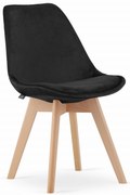 Scaun DAREN NORI VELVET negru cu picioare de fag