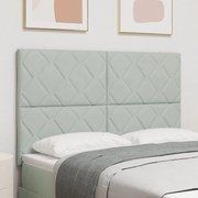 vidaXL Tăblie cap Pe perete Geometric Gri deschis 144 cm Catifea