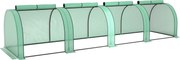 Outsunny Seră Portabilă Tip Tunel 4x1x0.8 m cu 4 Uși cu Fermoar, Acoperire PVC Rezistentă la Apă/UV | Aosom Romania