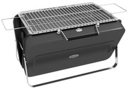 Outsunny Mini grătar cu cărbune BBQ portabil cu carcasă de valiză grătar de masă pliabil pentru grădină, camping, picnic negru | Aosom Romania