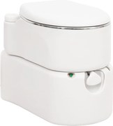 vidaXL Toaletă de camping integrată, alb, 24+17 L HDPE și oțel