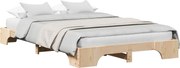 vidaXL Cadru de pat natural 140 x 190 cm Lemn de pin masiv
