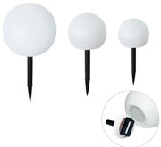 Set de 3 lampi de podea exterioare albe cu LED solar IP44 - Ludger