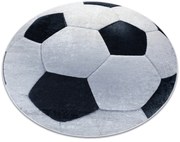 BAMBINO 2139 cerc covor lavabil - Fotbal pentru copii anti-alunecare - negru / alb - SECUNDAR-COTATI PRODUSUL