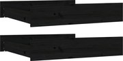 vidaXL Sertare pentru pat, 2 buc., negru, lemn masiv de pin