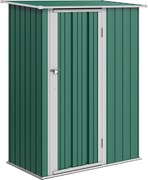 Outsunny Magazie Grădină Dulap pentru Scule 142x84x189cm Din Otel Impermeabil Verde Inchis | Aosom Romania