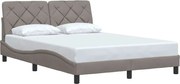 vidaXL Cadru de pat fără saltea, gri taupe, 140x190 cm, textil