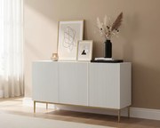 Comodă Nicole 150 cm - Mat alb / picioare aurii