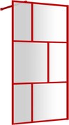 vidaXL Paravan duș walk-in, roșu, 100x195 cm, sticlă ESG transparentă