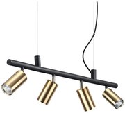 Lustră LED pe cablu Ideal Lux DYNAMITE 4xGU10/7W/230V CRI 90 negru/alamă