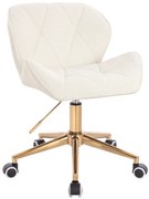 HR111K Scaun Crem Boucle cu Bază Aurie
