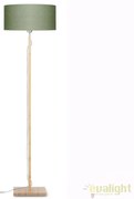 Lampadar modern cu baza din lemn si abajur textil FUJI, verde FUJI/F/4723/GF
