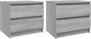 vidaXL Noptiere, 2 buc., gri sonoma, 50x39x43,5 cm, lemn prelucrat