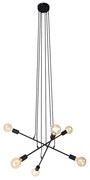 Lampă modernă cu pandantiv neagră 80 cm cu 6 lumini - Sydney