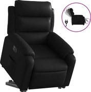 vidaXL Fotoliu rabatabil electric cu ridicare, negru, piele ecologică