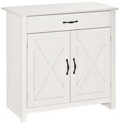HOMCOM Bufet de Bucătărie cu Sertar 2 Uși și Raft Interior Mobilier Auxiliar Decorativ 80x39,7x80 cm Alb Spălat | Aosom Romania
