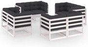 vidaXL Set mobilier de grădină cu perne, 8 piese, lemn masiv de pin