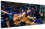 Tablou cu oraș nocturn (120x50 cm)