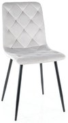 Scaun de bucaterie Jerry Velvet, gri deschis