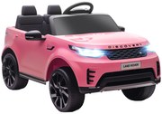 HOMCOM Mașină Electrică pentru Copii 3-6 Ani cu Licență Land Rover Discovery 12V, 2.5-4.5 km/h Auto Electrică pentru Copii cu 2 Motoare, Suspensii, Telecomandă, USB, Muzică, Faruri și Claxon, Roz | Aosom Romania