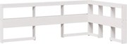 vidaXL Bibliotecă tăblie în formă de L, alb, 130 cm, lemn masiv de pin