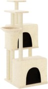 vidaXL Ansamblu de pisici cu stâlpi din funie de sisal, crem, 122 cm