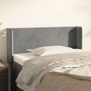 vidaXL Tăblie de pat cu aripioare gri deschis 83x16x78/88 cm catifea