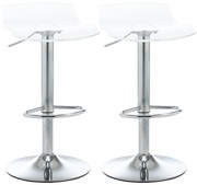 HOMCOM Set 2 Scaune de Bar cu Înălțime Reglabilă, Șezut Rotativ și Suport pentru Picioare, 39x39x67-87 cm, Transparent | Aosom Romania