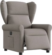 vidaXL Fotoliu rabatabil electric, gri taupe, material textil