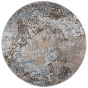 Covor albastru deschis/maro deschis lavabil rotund ø 80 cm Sandstorm – Vitaus