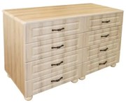 Comoda Dynasty Sonoma 8 sertare si blat MDF