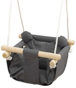 AIYAPLAY Leagăn pentru Bebeluși cu Înălțime Reglabilă pentru Copii de 9-36 Luni 40x40x110-180 cm Gri și Lemn | Aosom Romania