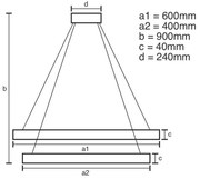 Brilagi - Lustră LED dimabilă suspendată pe cablu CIRCLE LED/70W/230V 3000-6500K aurie + telecomandă