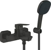 Baterie cada-dus Grohe Cubeo finisaj negru mat cu set de dus si para cu 2 functii