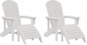 vidaXL Scaun pentru Grădină 2 pcs Alb 83 x 74 x 92 cm Polietilenă