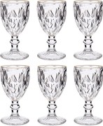 Set 6 pahare pentru apă cu margine aurie, 254 ml