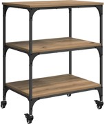 vidaXL Troler de Bucătărie Stejar Artizanal 60 x 41 x 76 cm