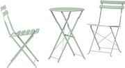 vidaXL Set Bistro Pliabil 3 pcs Spumă de mare Oțel