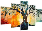 Tablou – Mozaic – soare și arbore I. (150x105 cm)