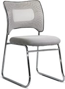 Scaun vizitator gri deschis HRC 613F mesh cadru cromat