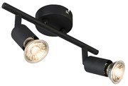 Spotlight industrial negru inclinabil cu 2 lumini - Jeany