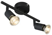 Spotlight industrial negru inclinabil cu 2 lumini - Jeany