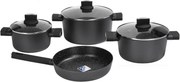 Set de oale Zilan ZLN0959 Negru, cu 7 piese, invelis din marmura si manere fine la atingere