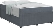 vidaXL Cadru de pat cu saltea Gri închis 140 x 200 cm țesătură