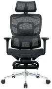 GENESIS-V5 Scaun ergonomic, Full Mesh, Sezut Translatie, Spatar reglabil in inaltime, Cotiere 3D, Umeras, Suport picioare, Negru