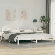vidaXL Cadru de pat cu headboard Alb 180 x 200 cm Lemn masiv de pin
